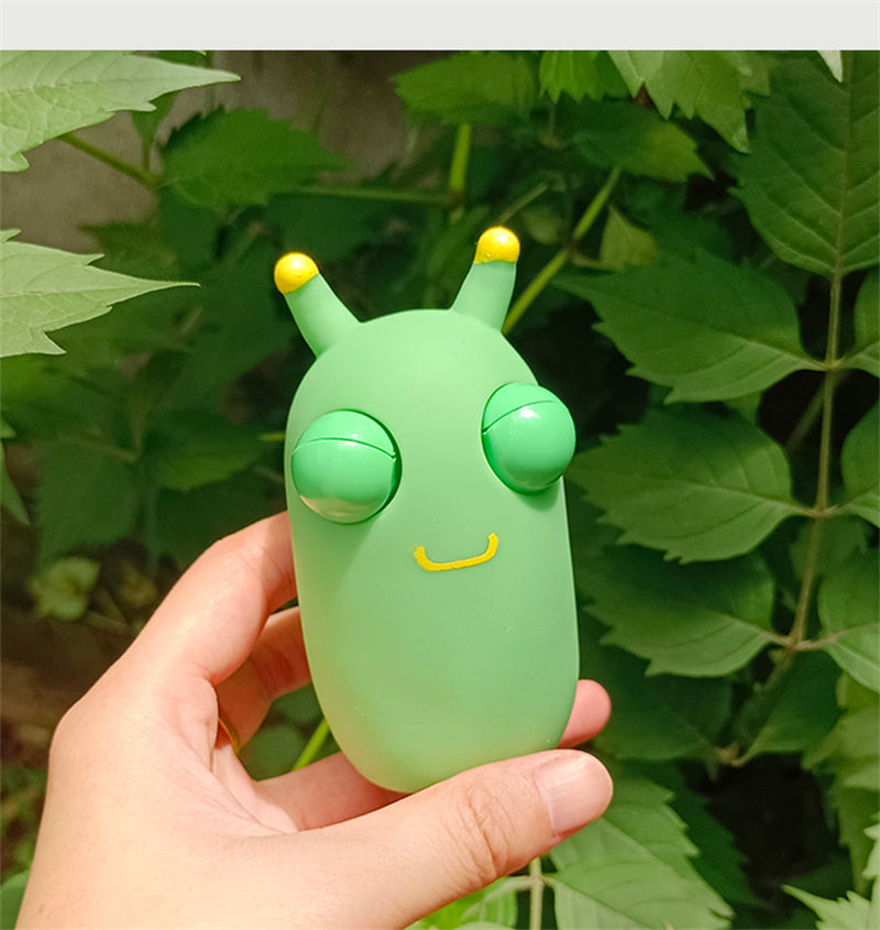 Green Eye Popping Worm Squeeze Toy