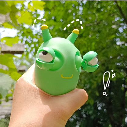 Green Eye Popping Worm Squeeze Toy