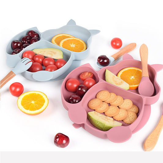 Baby Soft Silicone  Sets Non-slip Tableware