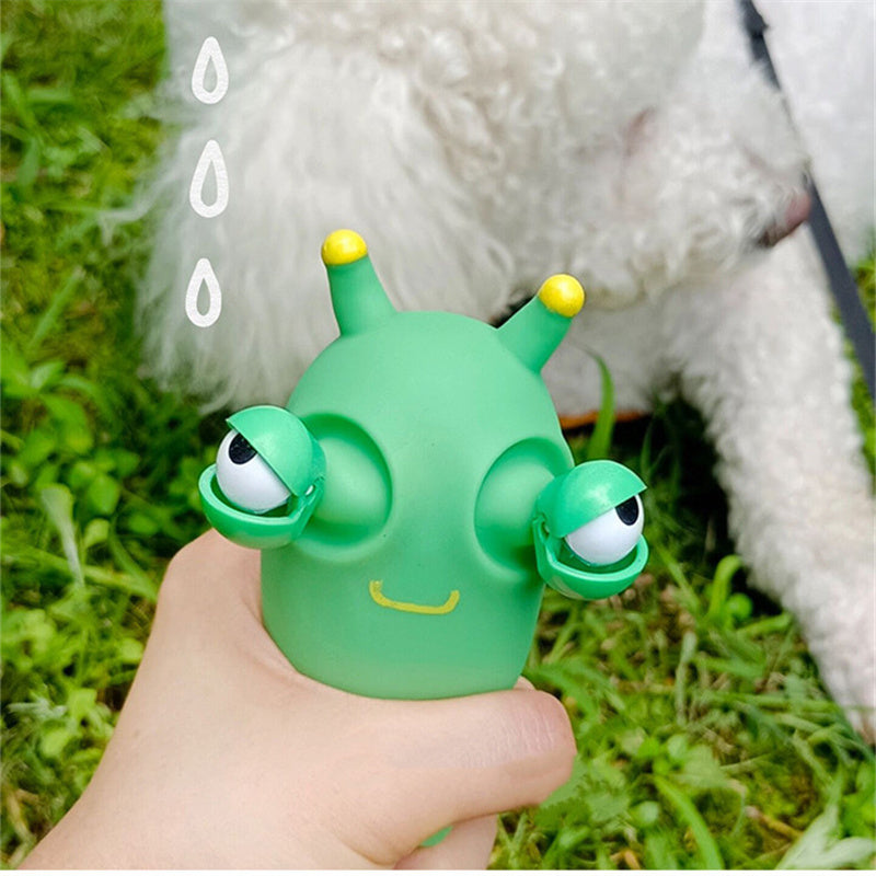 Green Eye Popping Worm Squeeze Toy