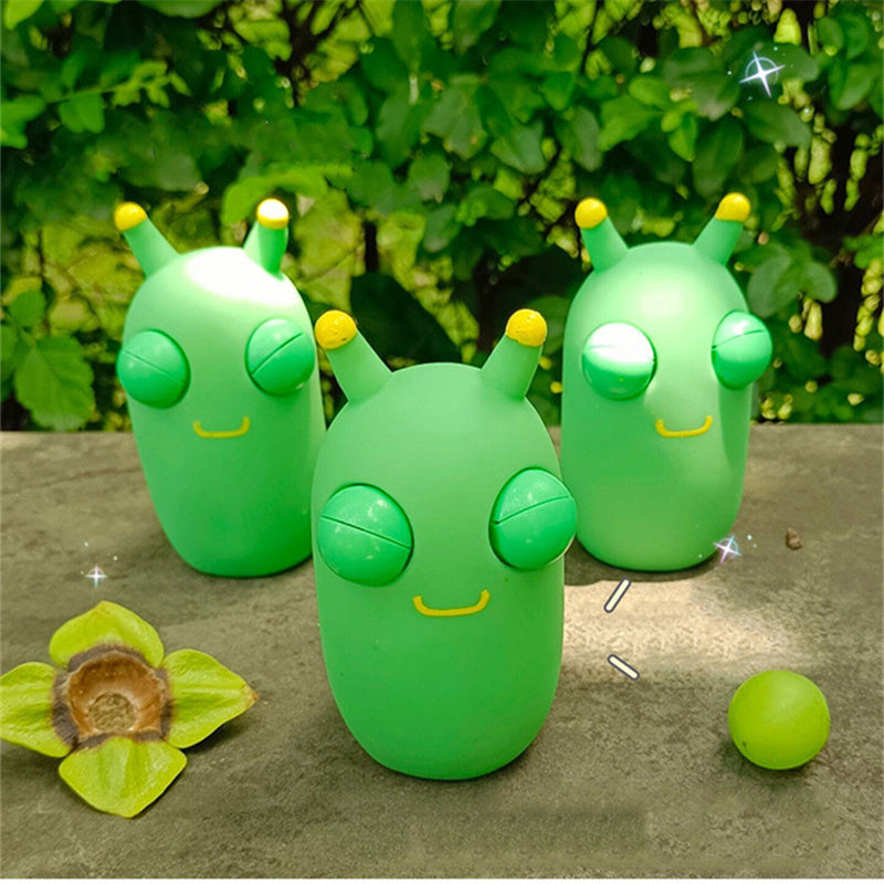 Green Eye Popping Worm Squeeze Toy