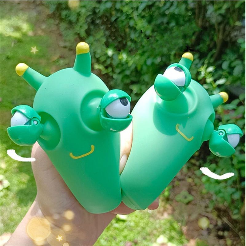 Green Eye Popping Worm Squeeze Toy