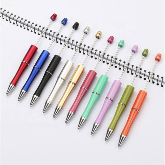 25pcs Beaded Ballpoint Pen DIY Plastic Beadable Pen Personalized Gift School Office Writing Supplies Stationery Wedding Gift